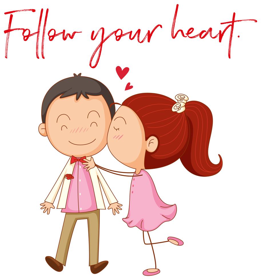 Love couple with phrase follow your heart 447181 Vector Art at Vecteezy