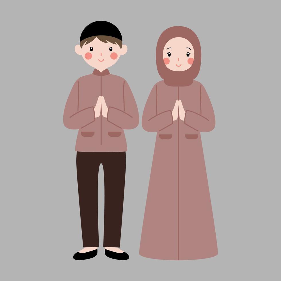 muslim couple illustration in hand drawn style 5131362 Vector Art at Vecteezy